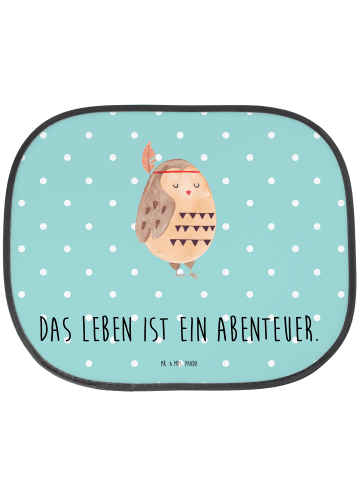 Mr. & Mrs. Panda Sonnenschutz Auto Eule Federschmuck mit Spruch in Türkis Pastell