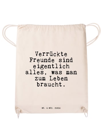 Mr. & Mrs. Panda Beutel Verrückte Freunde sind eigentlich... mit... in Creme