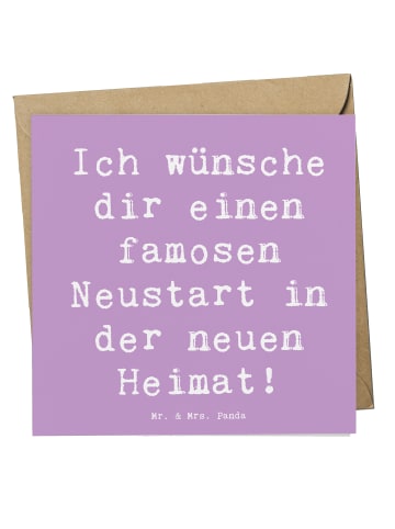 Mr. & Mrs. Panda Deluxe Karte Spruch Neustart Umzug mit Spruch in Lavendeltraum