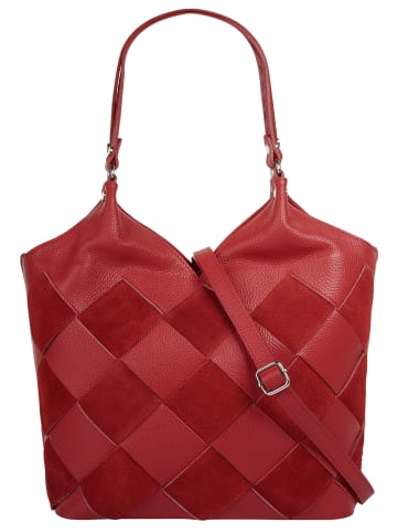 Samantha Look Shopper echt Leder in rot