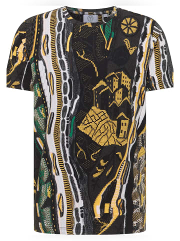 Carlo Colucci T-Shirt Einhaeuserer in Schwarz / Grün