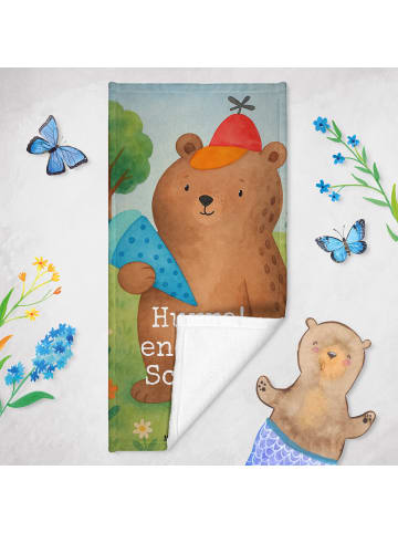 Mr. & Mrs. Panda Strandlaken Bär Schultüte Design mit Spruch in Blau Pastell