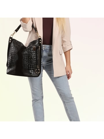 Toscanto Toscanto Beuteltasche, Shopper Leder schwarz ca. 41cm