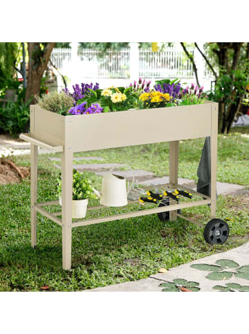 COSTWAY Hochbeet mit Rollen in Beige
