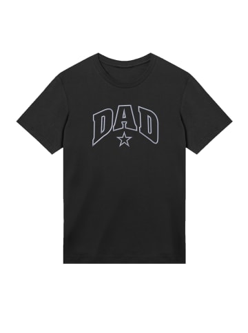 F4NT4STIC T-Shirt Dad Stern Vatertag College Style Bestickt in schwarz