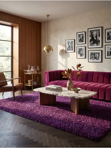 KADIMA DESIGN Teppich Hochflor Shaggy Waschbar Einfarbig RHEIN Strapazierfähig in Violett