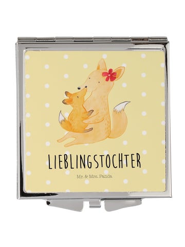 Mr. & Mrs. Panda Schminkspiegel Fuchs Mama mit Spruch in Gelb Pastell