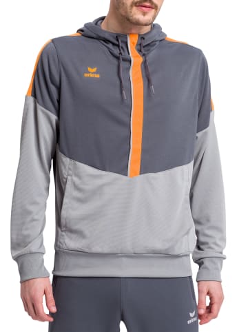 erima Squad Kapuzensweat in slate grey/monument grey/new orange