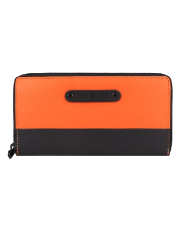Greenburry Upcycled Tarpaulin Geldbörse 19 cm in orange-black