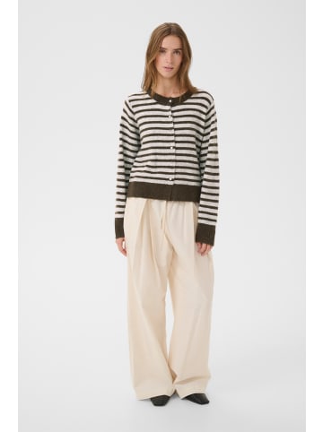 Karen By Simonsen Strickjacke KBNoabelle Regular fit in Chocolate Chip Melange Stripe