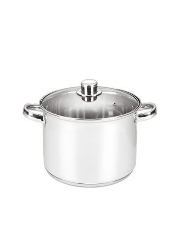 Michelino Michelino Kochtopf ø12 cm, aus hochwertigem Edelstahl mit Glasdeckel in Silber