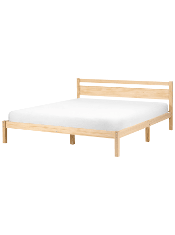 Beliani Doppelbett MERCURER in Braun - (W) 186 x (H) 80 x (L) 208 cm