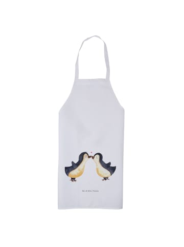 Mr. & Mrs. Panda Kochschürze Pinguin Liebe ohne Spruch in Weiß