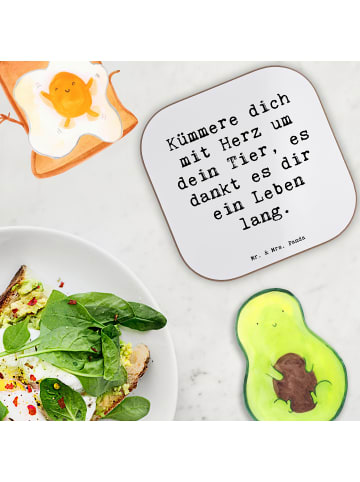 Mr. & Mrs. Panda Tischschoner Spruch Haustiere pflegen mit Spruch in Weiß