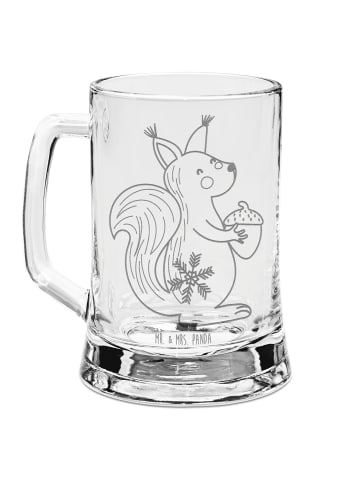 Mr. & Mrs. Panda Bier Krug Eichhörnchen Weihnachten ohne Spruch in Transparent