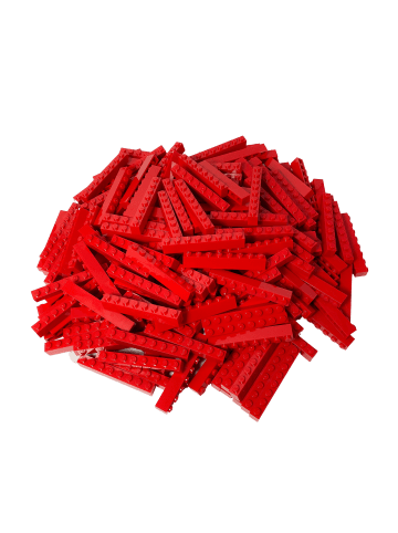 LEGO 1x8 Hochsteine Rot 3008 500x Teile - ab 3 Jahren in red