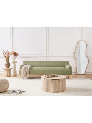 Beliani 3-Sitzer Sofa SOSJO in Grün/Braun - (W) 219 x (H) 74 x (L) 83 cm