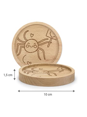 Mr. & Mrs. Panda Holz Untersetzer Spinne Agathe Motivation ohne ... in Transparent