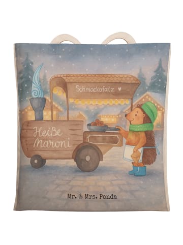 Mr. & Mrs. Panda Stofftasche Igel Maronen Design ohne Spruch in Weiß
