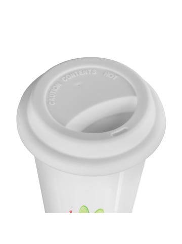 Mr. & Mrs. Panda Thermobecher Blume Kleeblatt ohne Spruch in Weiß