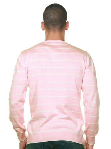 FIOCEO Pullover in rosa/weiss