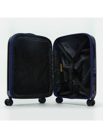 Mandarina Duck Logoduck + Metal 4 Rollen Trolley L 75 cm mit Dehnfalte in blue indigo
