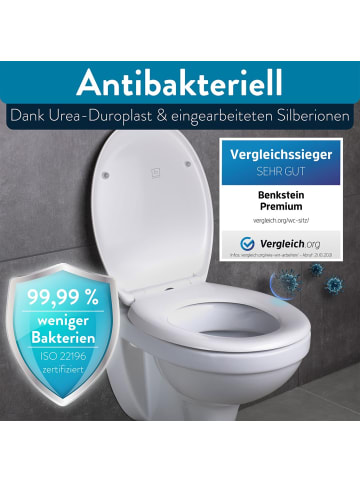 Benkstein BENKSTEIN Premium Toilettendeckel - antibakteriell oval weiß - Absenkautomatik