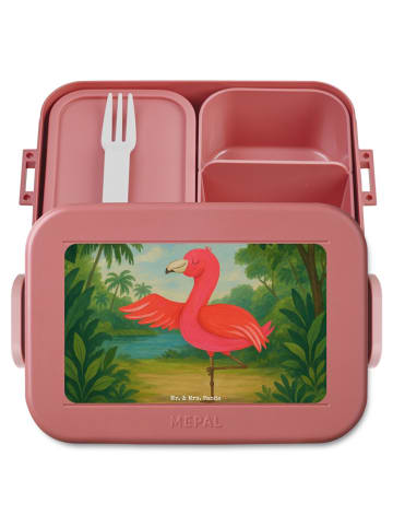 Mr. & Mrs. Panda MEPAL Bentobox Flamingo Yoga Design ohne Spruch in Rot Pastell