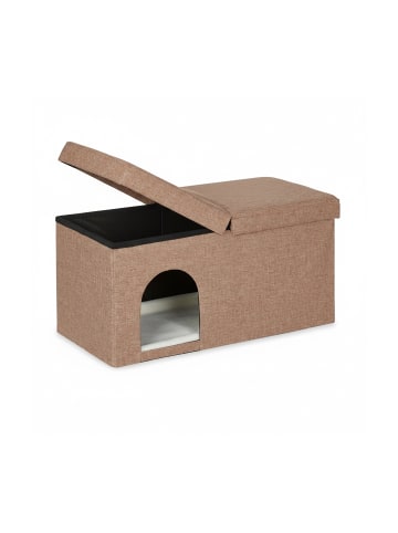 relaxdays Katzenhöhle in Hellbraun - (B)74,5 x (H)38,5 x (T)37 cm