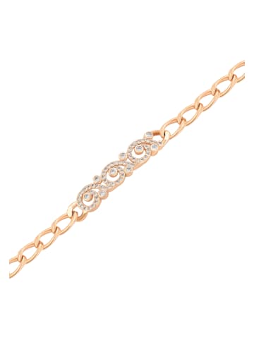 faina Women Crystal-Studded Chain Link Bracelet in Rose Gold