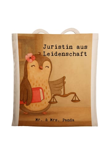 Mr. & Mrs. Panda Tasche Juristin Leidenschaft Design mit Spruch in Weiß