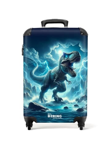 NoBoringSuitCases Suitcase Dino-Illustration in Blautönen mit