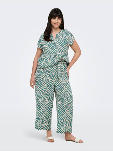 ONLY Carmakoma Gemusterte Culotte Hose mit Bindeband in Grün