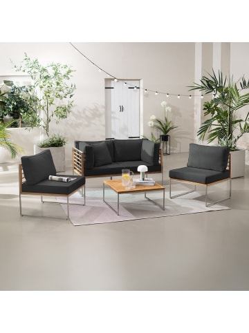 home24 Loungeecke TEAKLINE in Anthrazit