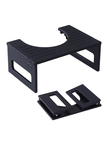 relaxdays Toilettenhocker in Schwarz - (B)43 x (H)18 x (T)27,5 cm