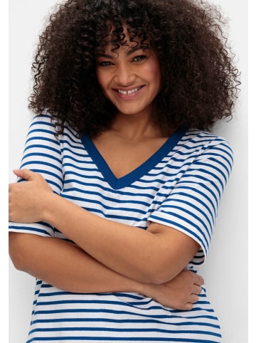 sheego T-Shirt in blaubeere-gestreift