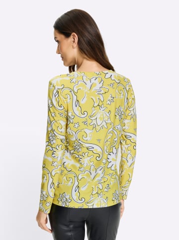 Heine Langarmshirt in limone-ecru-bedruckt