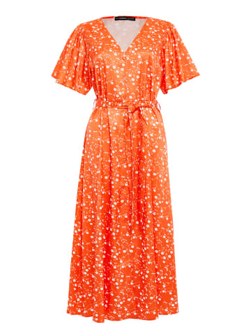 Threadbare Sommerkleid THB Fruit Pastill Midi Button Dress in Orange