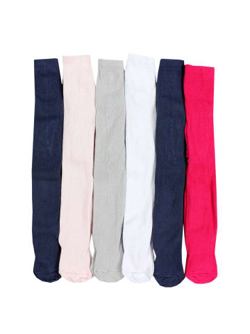 TupTam Mädchen Strickstrumpfhosen Bunt Gemustert 6er Pack in blau/weiß