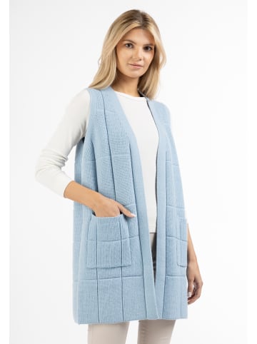 usha WHITE LABEL Damen Strick Weste Long in Eisblau