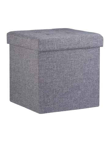relaxdays Faltbarer Sitzhocker in Dunkelgrau - (B)38 x (H)38 x (T)38 cm