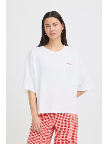 ICHI Kurzarm-Bluse IHNICA Loose fit in CLOUD DANCER / FIERY RED