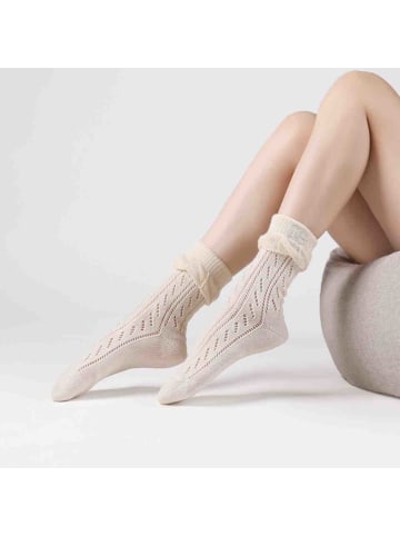 MUNADUNA 2er-Pack Lochmuster-Krempel-Shortsocks-Farb-Mix
