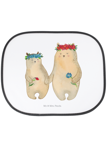 Mr. & Mrs. Panda Auto Sonnenblende Bären mit Blumenkranz ohne Sp... in Weiß