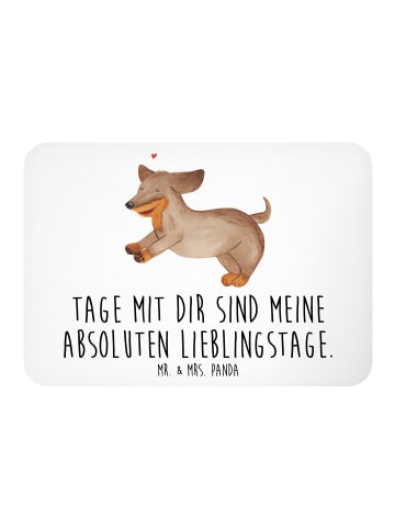 Mr. & Mrs. Panda Pinnwand Magnet Hund Dackel mit Spruch in Weiß