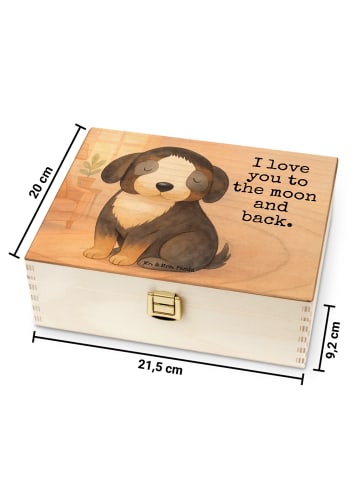 Mr. & Mrs. Panda Teekiste Hund Entspannen Design mit Spruch in Weiß