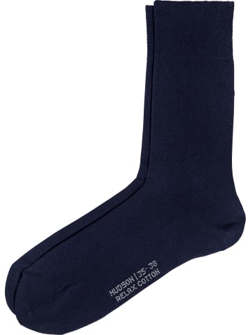 Hudson Baumwolle Socken 1 Paar mit Softbund Relax Cotton in marine