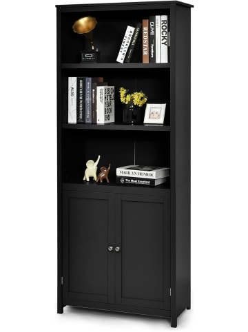 COSTWAY Bücherschrank 182cm in Schwarz