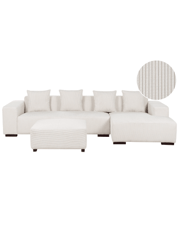 Beliani 2-tlg Ecksofa LUNGO in Weiß