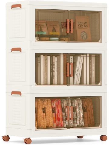COSTWAY Aufbewahrungsbox mit Deckel 3 tlg. 68,5 cm breite in Weiß